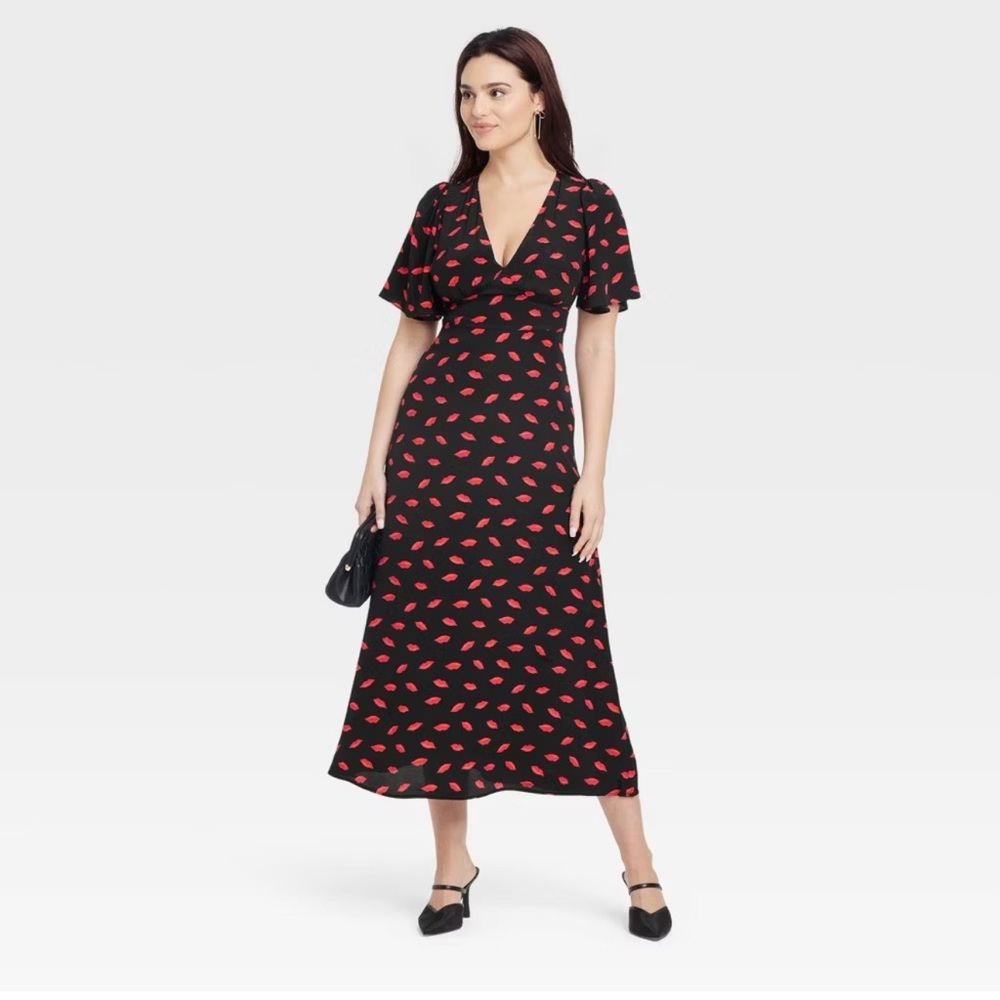 New Lip Print Maxi Dress 👄 ❤️